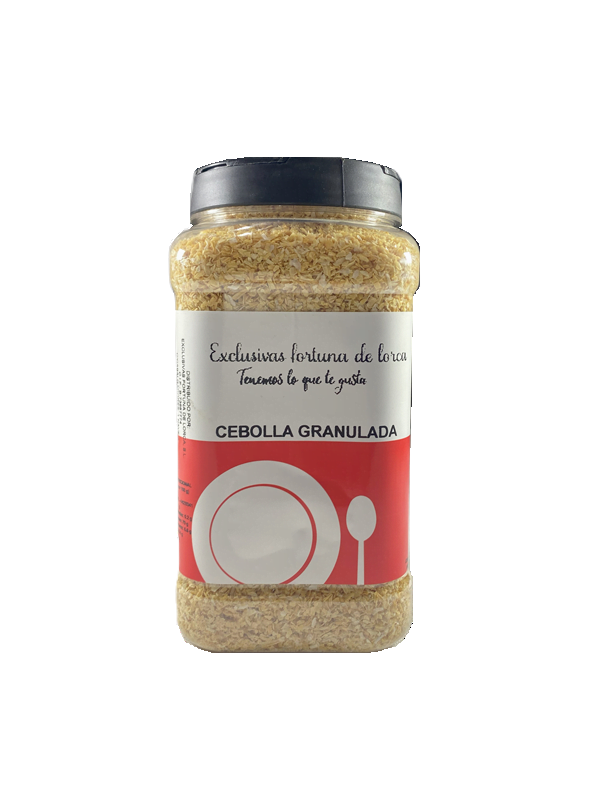 La cebolla granulada en forma de polvo ofrece versatilidad en cada cucharada. Añade fácilmente el delicioso sabor de la cebolla a tus platos sin complicaciones.